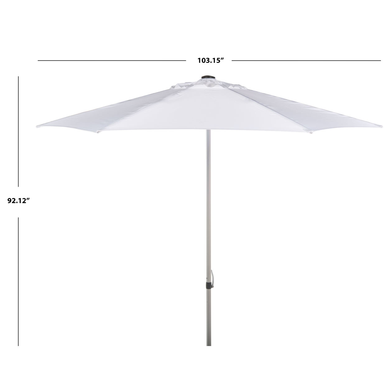 SAFAVIEH Outdoor Collection Hurst 9-Foot Push Up Umbrella White