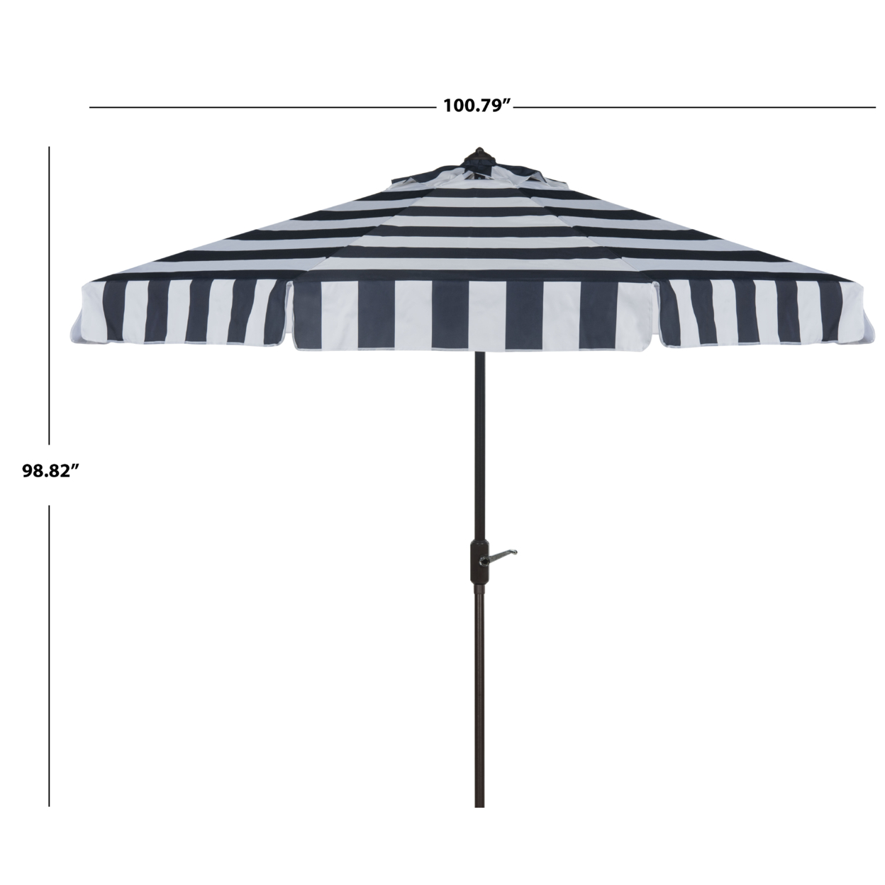 SAFAVIEH Outdoor Collection Elsa Fashion Line 9-Foot Tilt Umbrella Navy / White