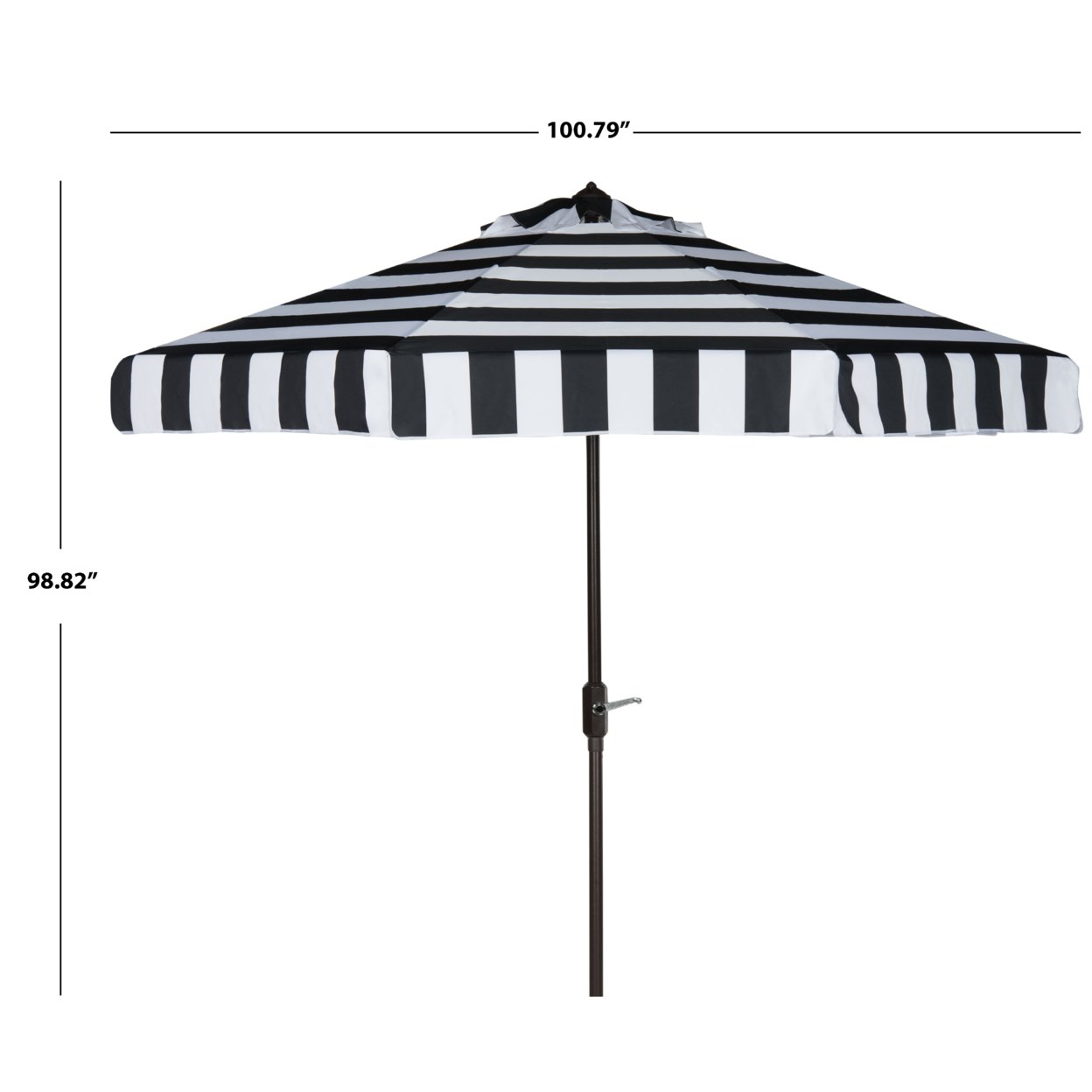 SAFAVIEH Outdoor Collection Elsa Fashion Line 9-Foot Tilt Umbrella Black / White