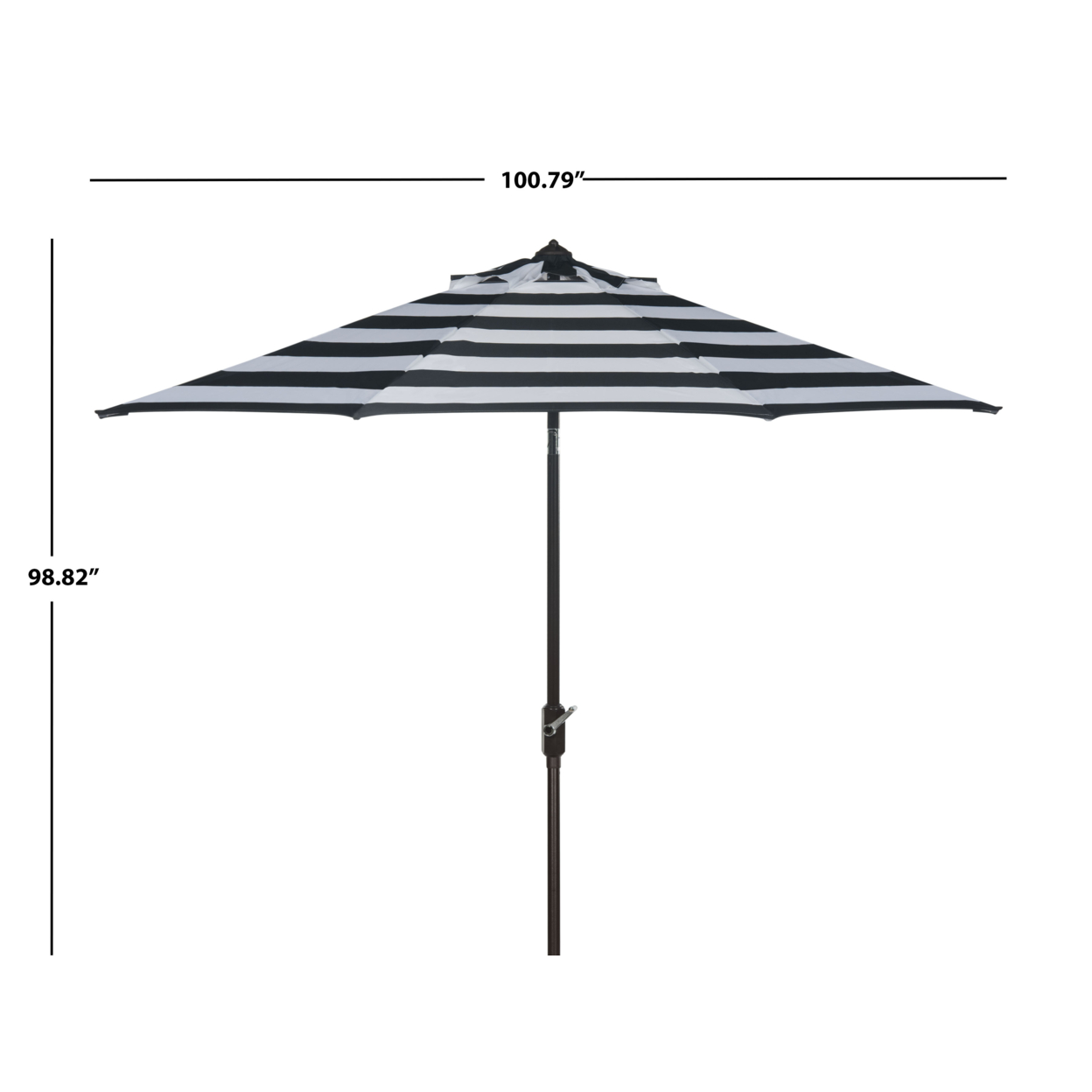 SAFAVIEH Outdoor Collection Iris Fashion Line 9-Foot Tilt Umbrella Black / White