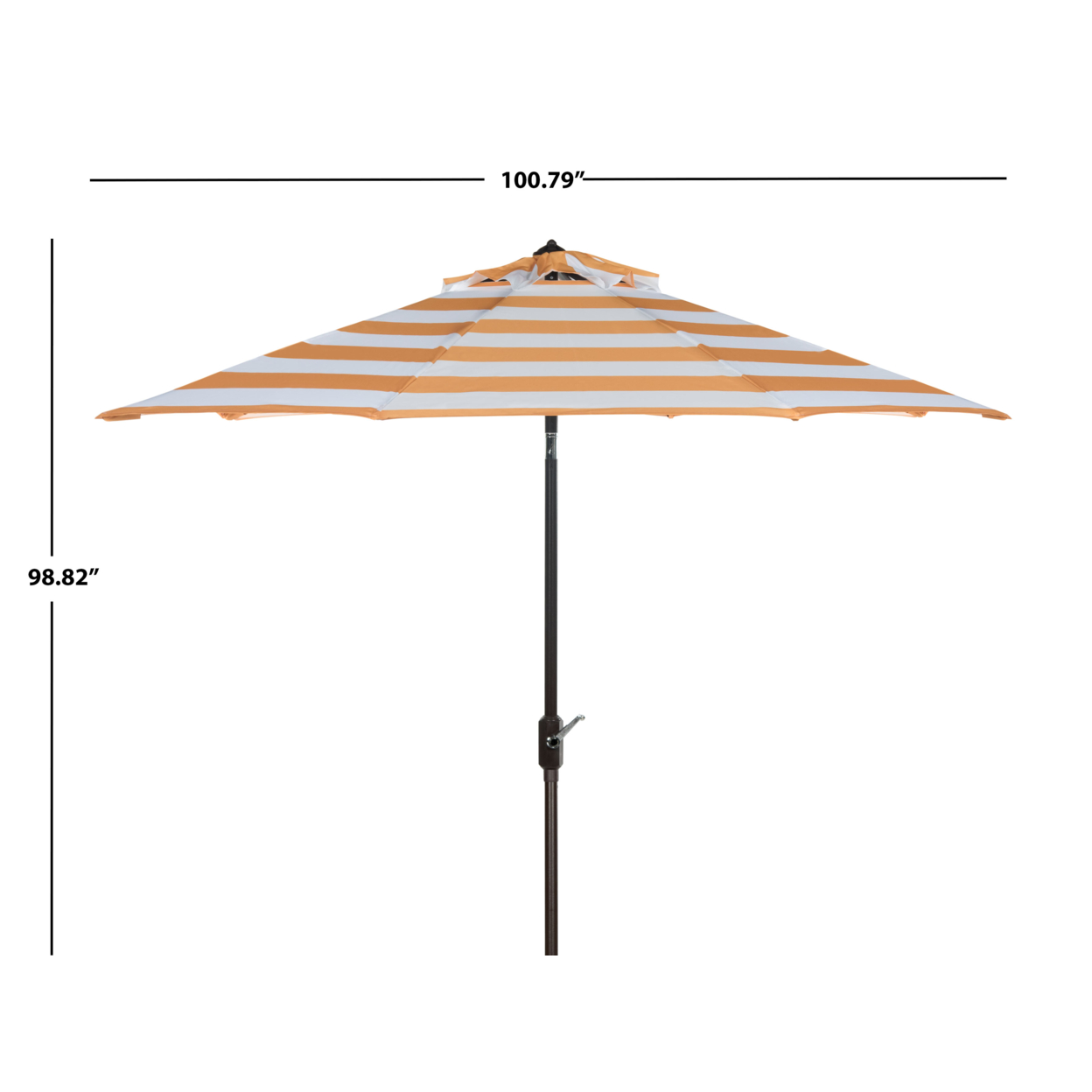 SAFAVIEH Outdoor Collection Iris Fashion Line 9-Foot Tilt Umbrella Orange / White