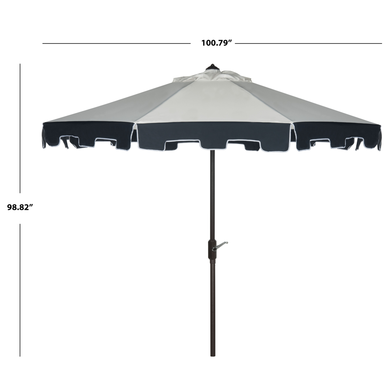 SAFAVIEH Outdoor Collection City Fashion 9-Foot Tilt Umbrella Beige / Navy