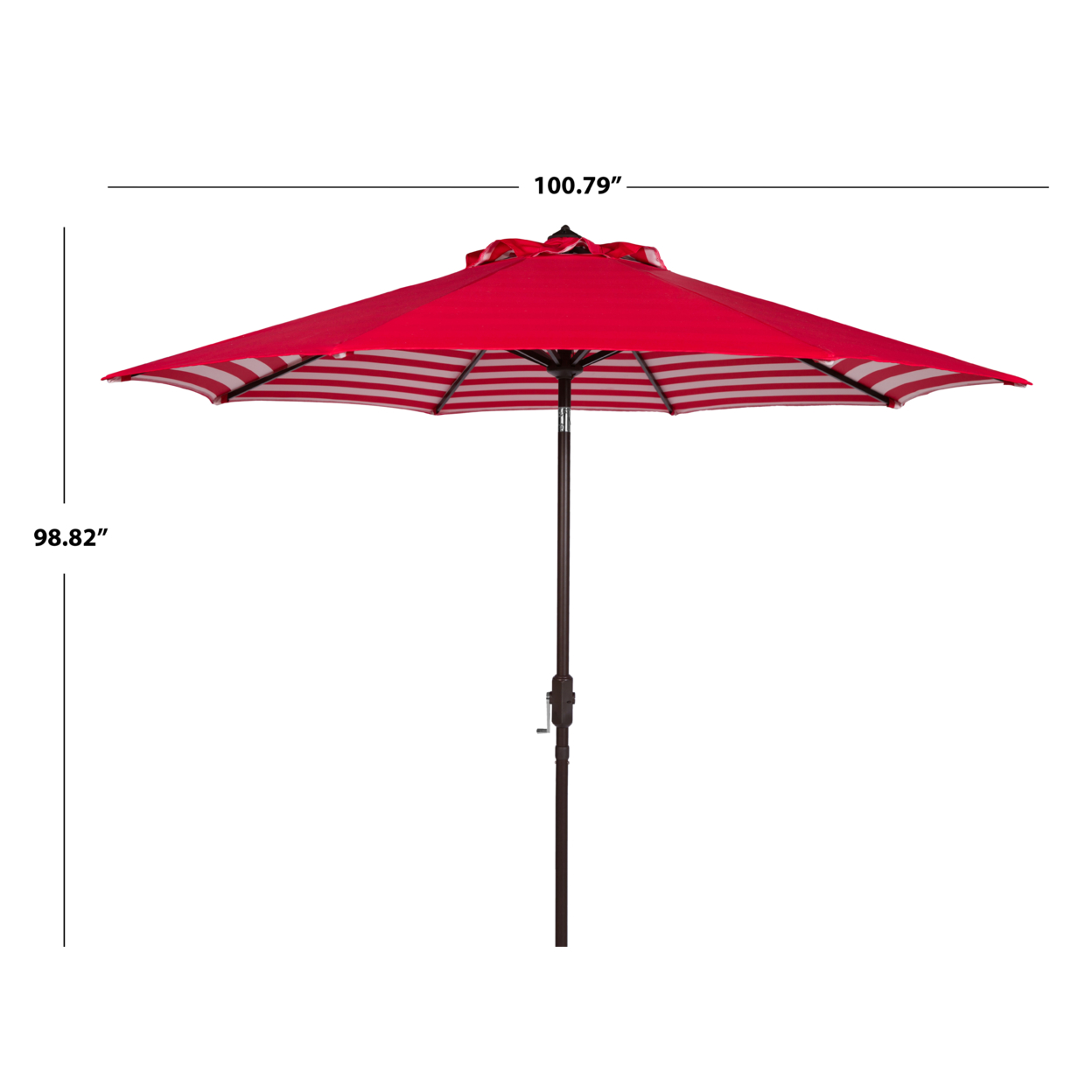 SAFAVIEH Outdoor Collection Athens Inside Out Striped 9-Foot Umbrella Red/White