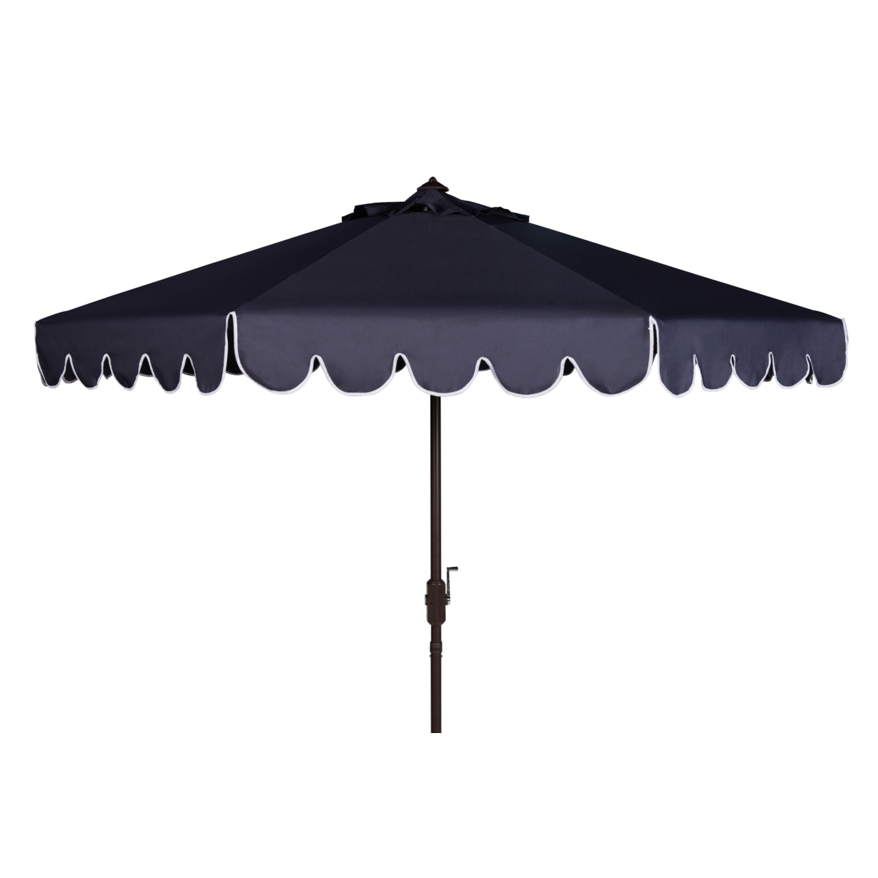 SAFAVIEH Outdoor Collection Venice Single Scallop 9-Foot Tilt Umbrella Navy/White
