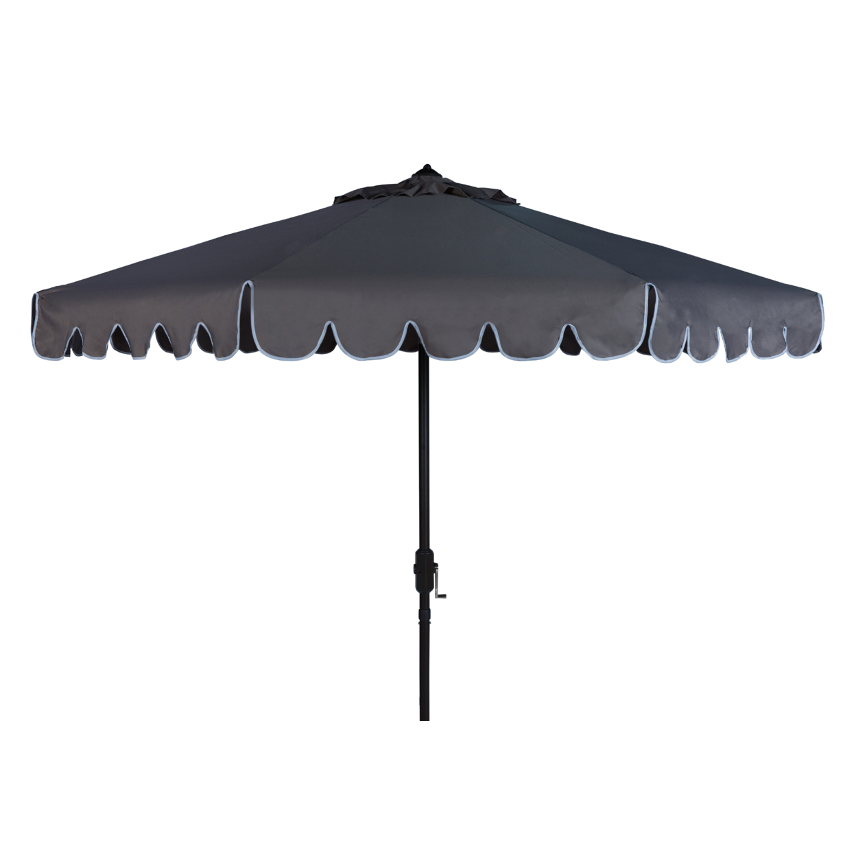 SAFAVIEH Outdoor Collection Venice Single Scallop 9-Foot Umbrella Taupe/White