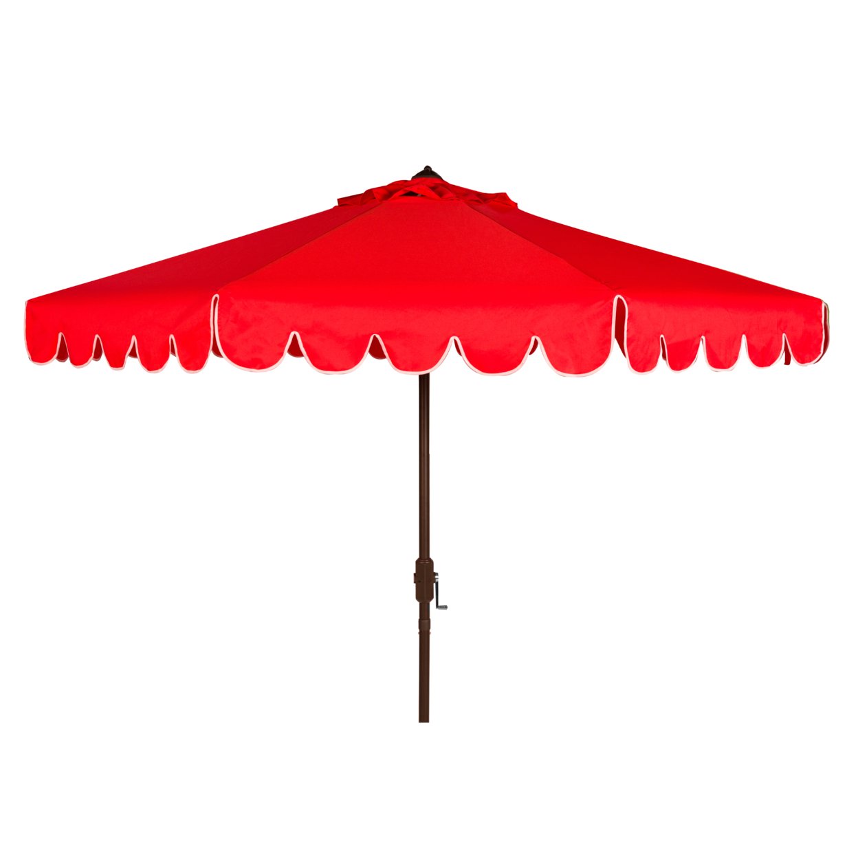 SAFAVIEH Outdoor Collection Venice Single Scallop 9-Foot Tilt Umbrella Red/White