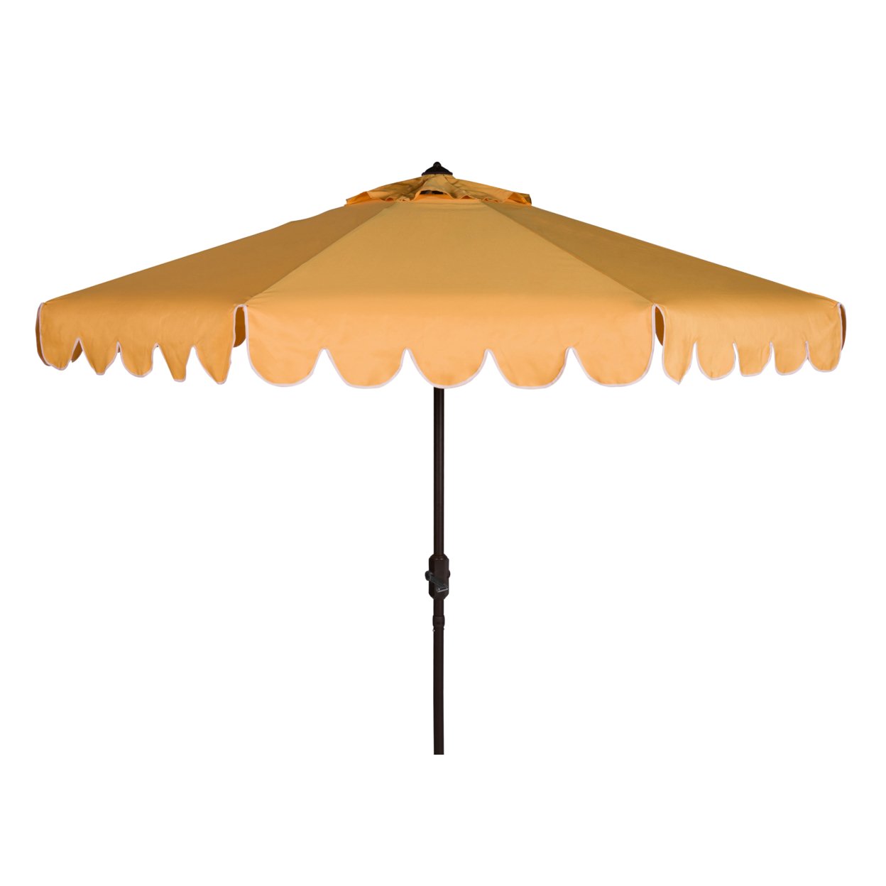 SAFAVIEH Outdoor Collection Venice Single Scallop 9-Foot Umbrella Yellow/White