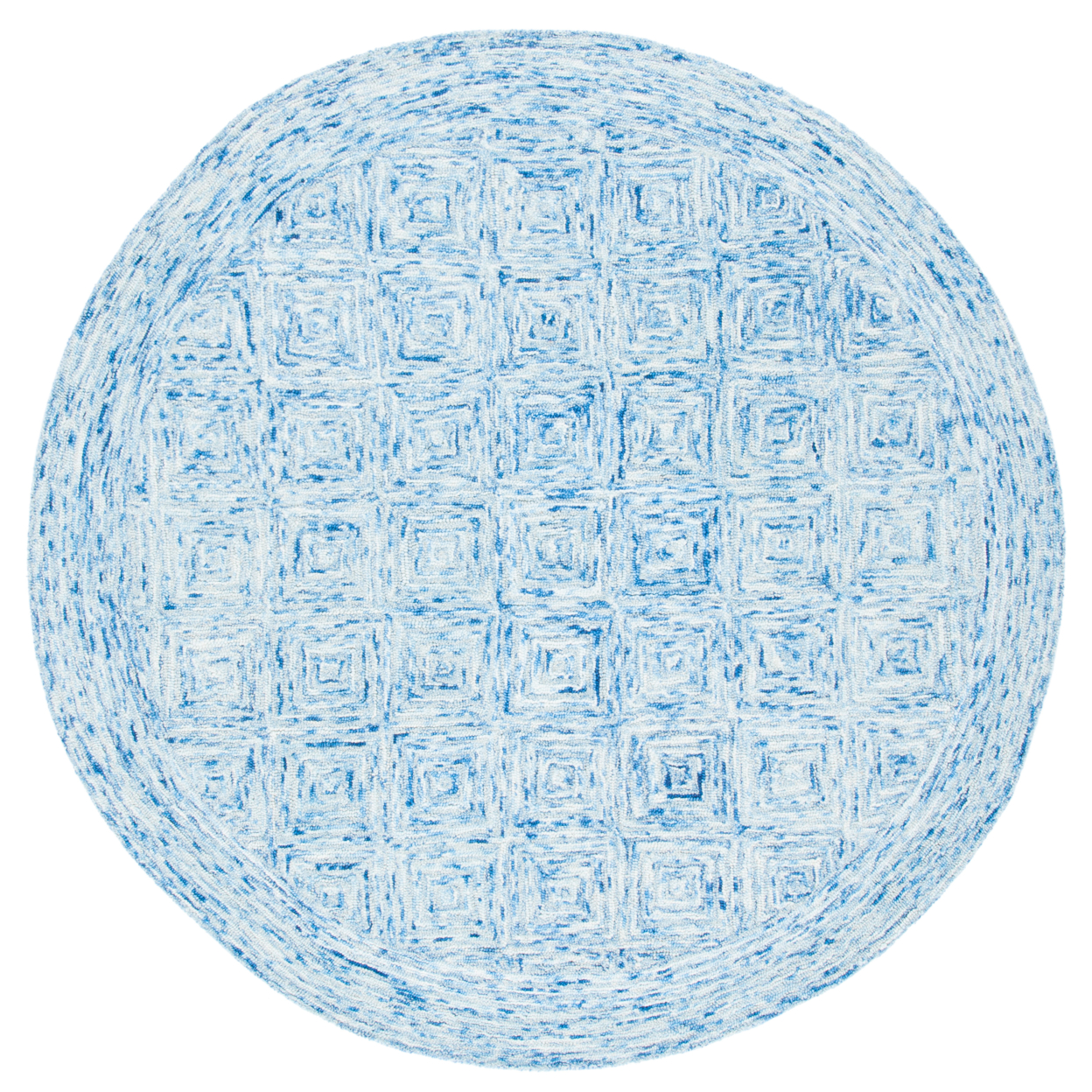 SAFAVIEH Ikat Collection IKT704M Handmade Blue Rug - 6' Round
