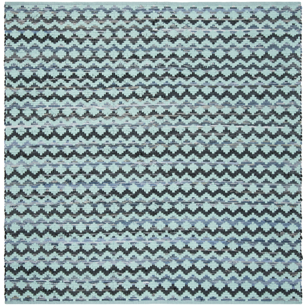 SAFAVIEH Montauk MTK120K Turquoise / Blue/Black Rug - 6' Square