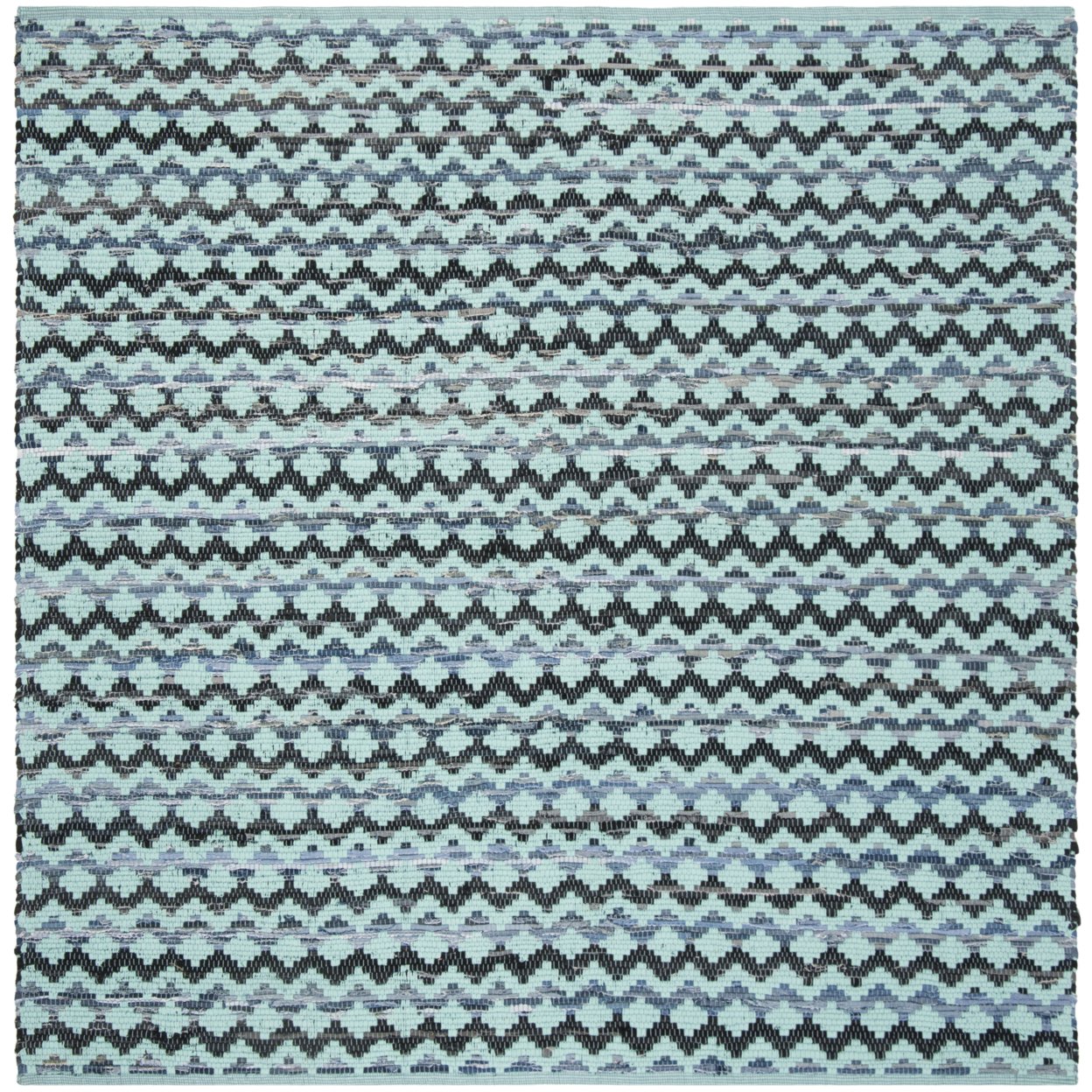 SAFAVIEH Montauk MTK120K Turquoise / Blue/Black Rug - 4' Square