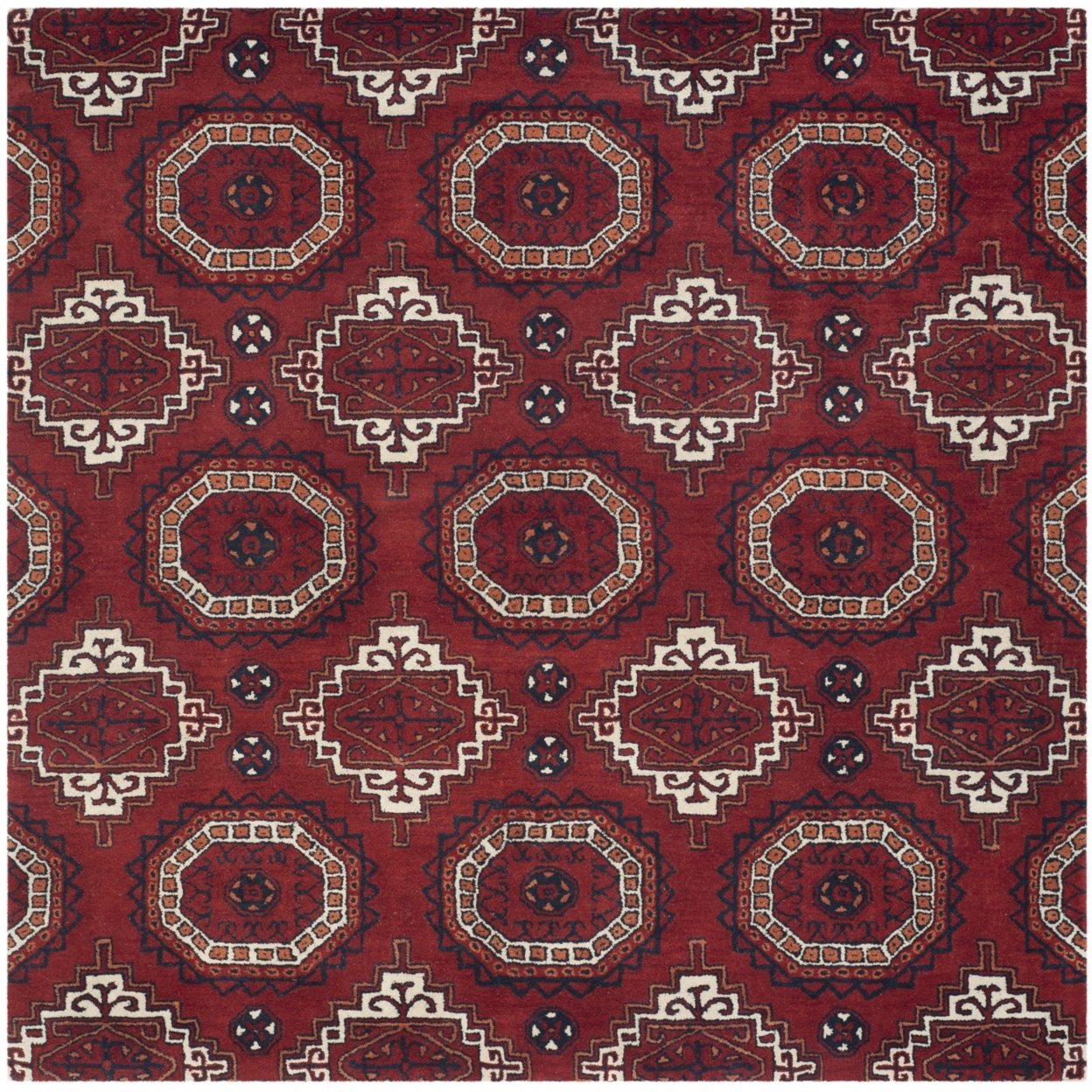 SAFAVIEH Wyndham Collection WYD201A Handmade Red Rug - 7' Square
