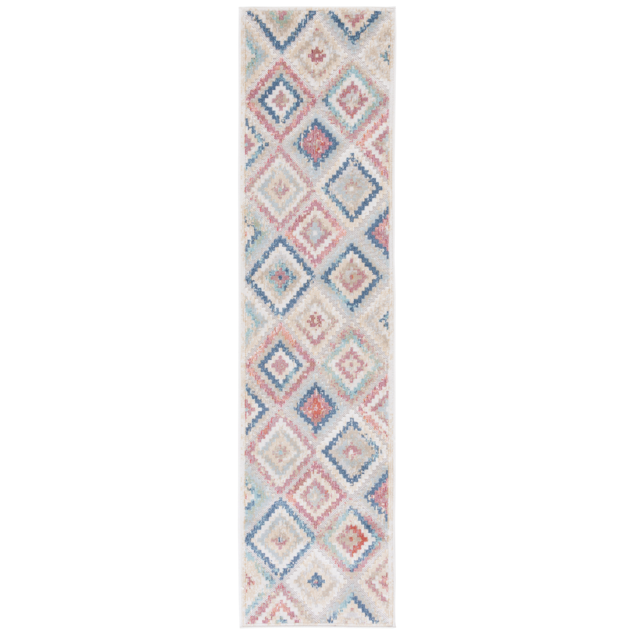 SAFAVIEH Cabana Collection CBN571P Red Blue Multi Rug - 2' 2 X 9'