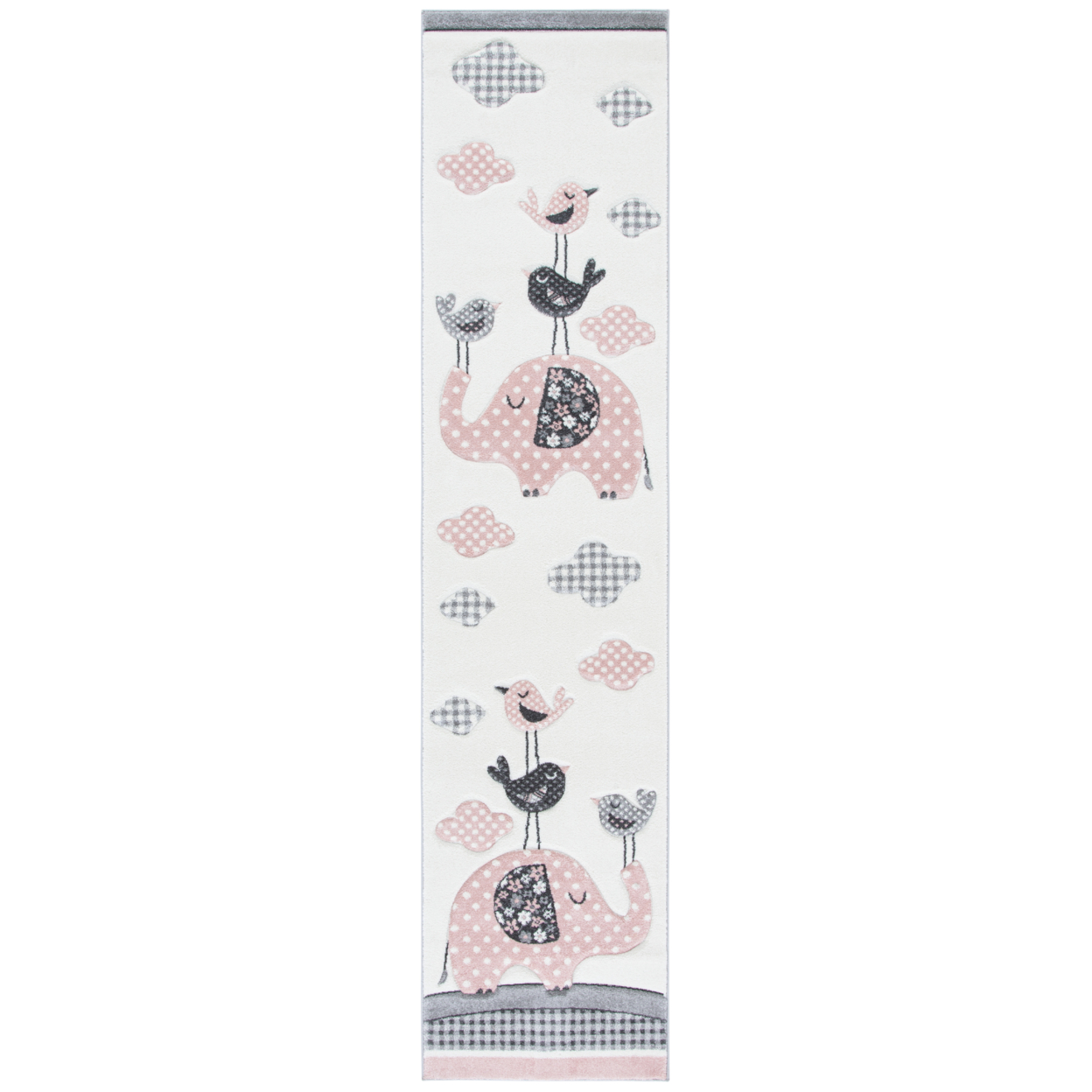 SAFAVIEH Carousel Kids Collection CRK127P Pink/Ivory Rug - 2' 3 X 10'
