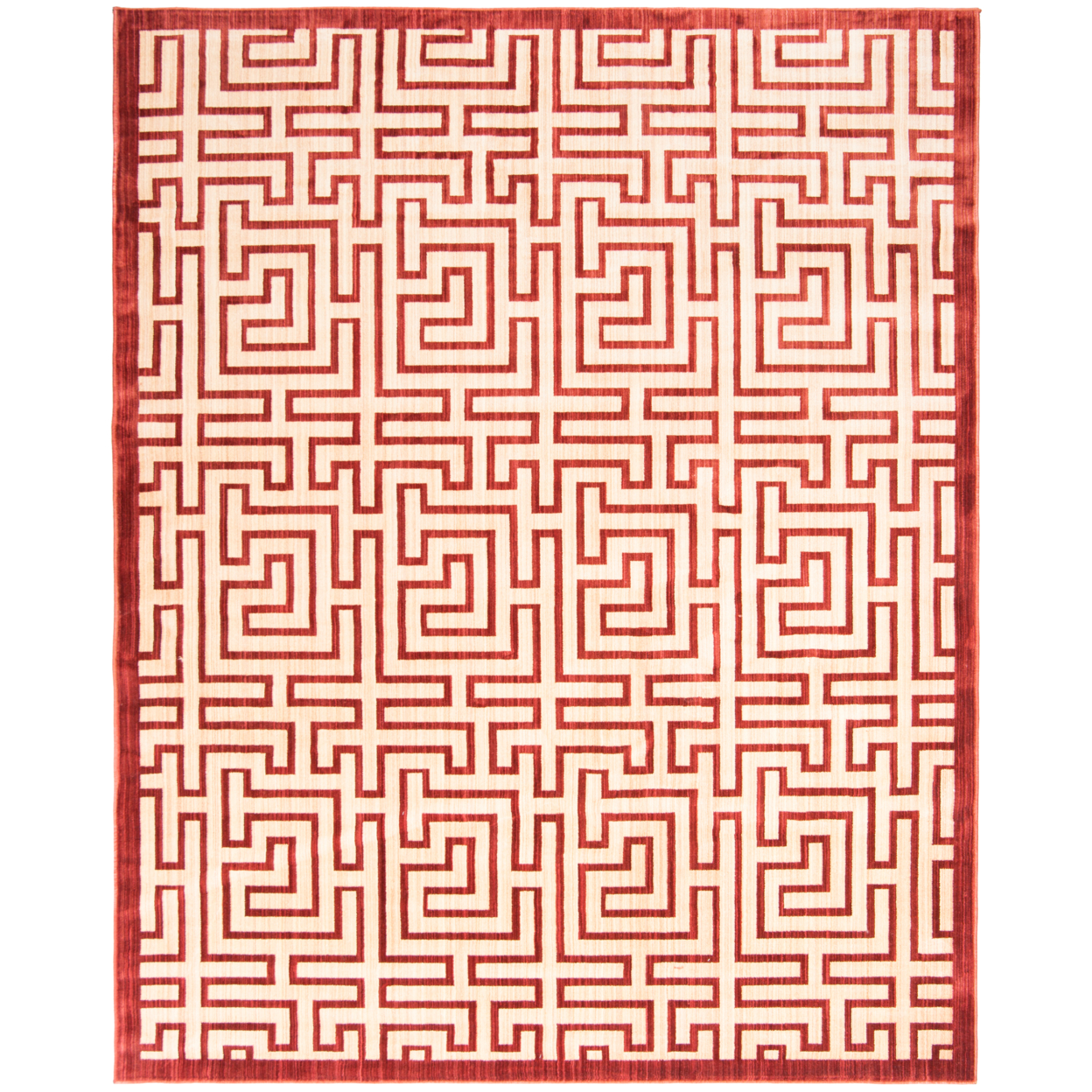 SAFAVIEH Infinity Collection INF587P Yellow / Red Rug - 8' X 10'