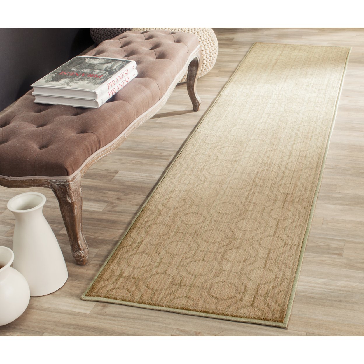 SAFAVIEH Infinity Collection INF590S Yellow / Green Rug - 2' X 8'