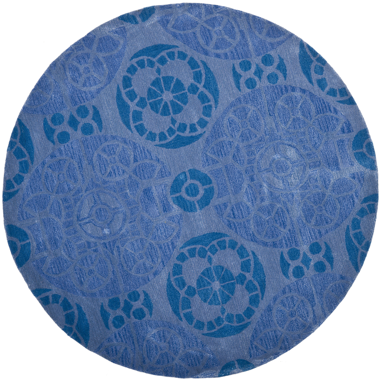 SAFAVIEH Wyndham Collection WYD376E Handmade Blue Rug - 7' Round