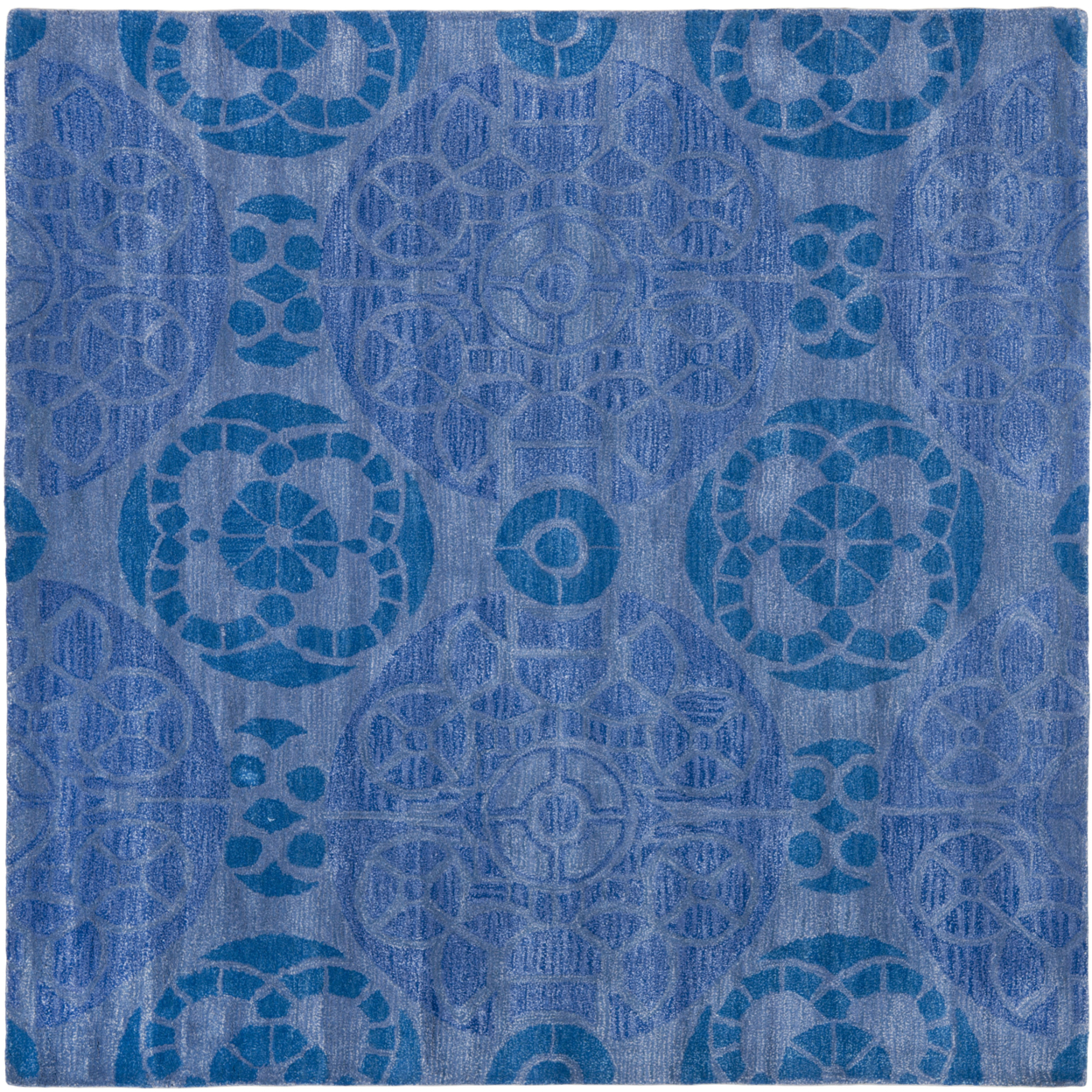 SAFAVIEH Wyndham Collection WYD376E Handmade Blue Rug - 5' Square