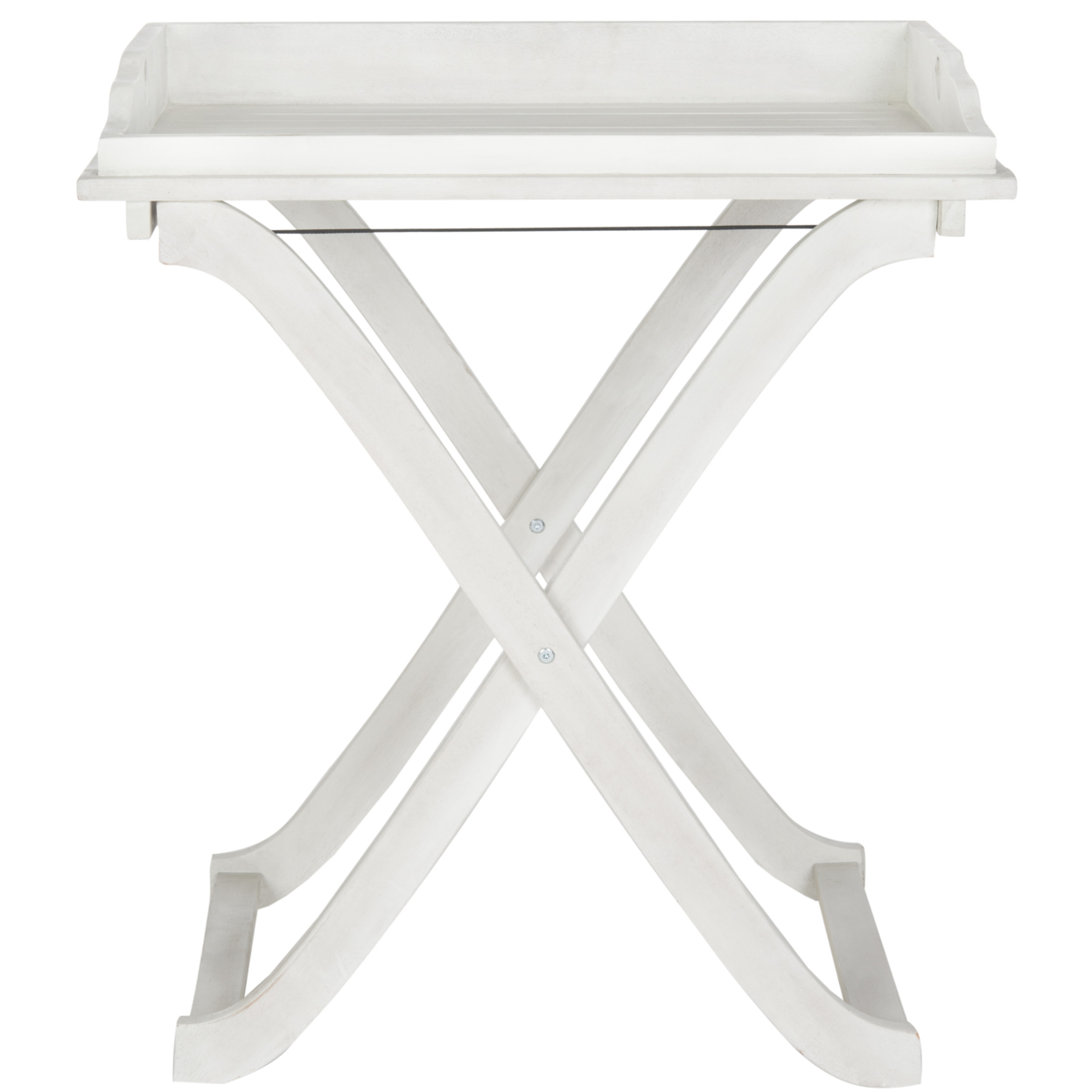 SAFAVIEH Outdoor Collection Covina Tray Table Antique White