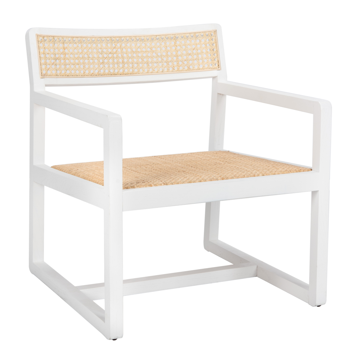 SAFAVIEH Lula Cane Accent Chair White / Natural