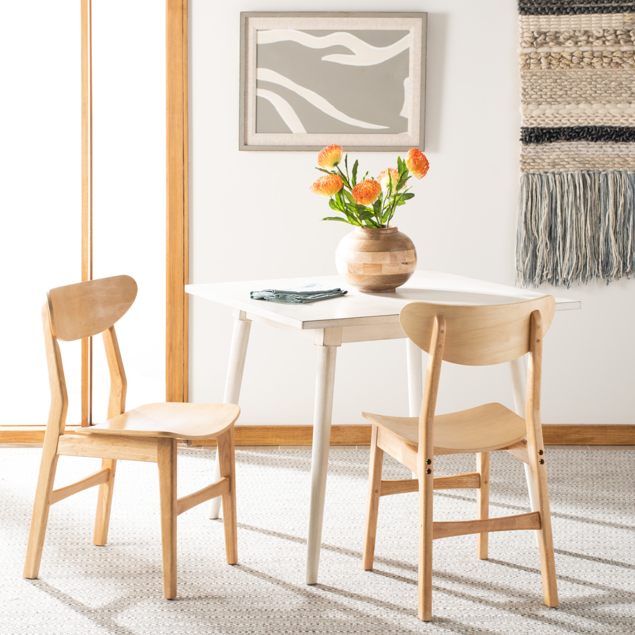 SAFAVIEH Lucca Retro Dining Chair Set Of 2 Natural