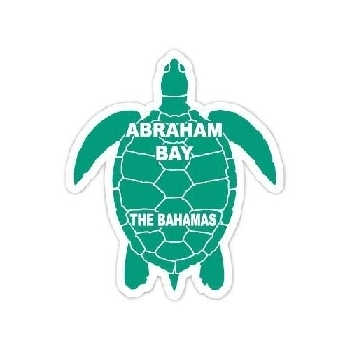 Abraham Bay The Bahamas 4 Inch Green Turtle Shape Decal Sticker