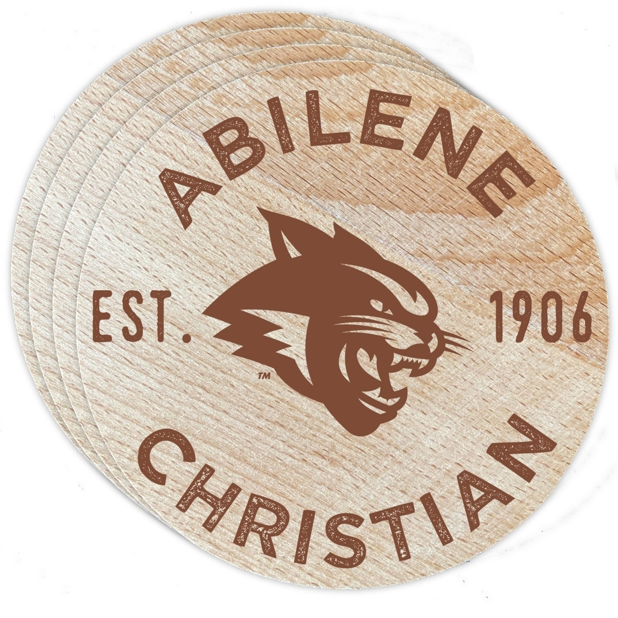 Abilene Christian University Wood Coaster Engraved 4 Pack