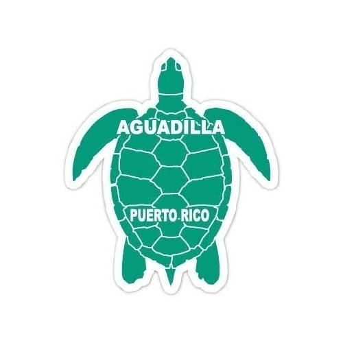 Aguadilla Puerto Rico 4 Inch Green Turtle Shape Decal Sticker