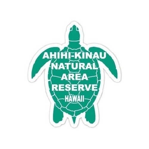Ahihi-Kinau Natural Area Reserve Hawaii Souvenir 4 Inch Green Turtle Shape Decal Sticker