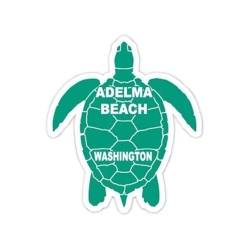 Adelma Beach Washington 4 Inch Green Turtle Shape Decal Sticker
