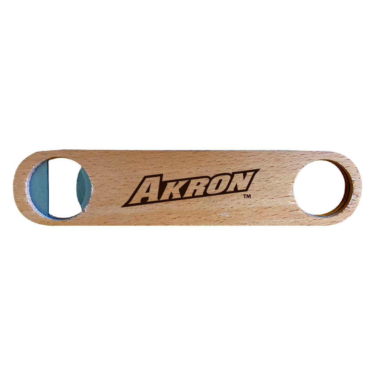 Akron Zips Laser Etched Wooden Bottle Opener College Logo Design