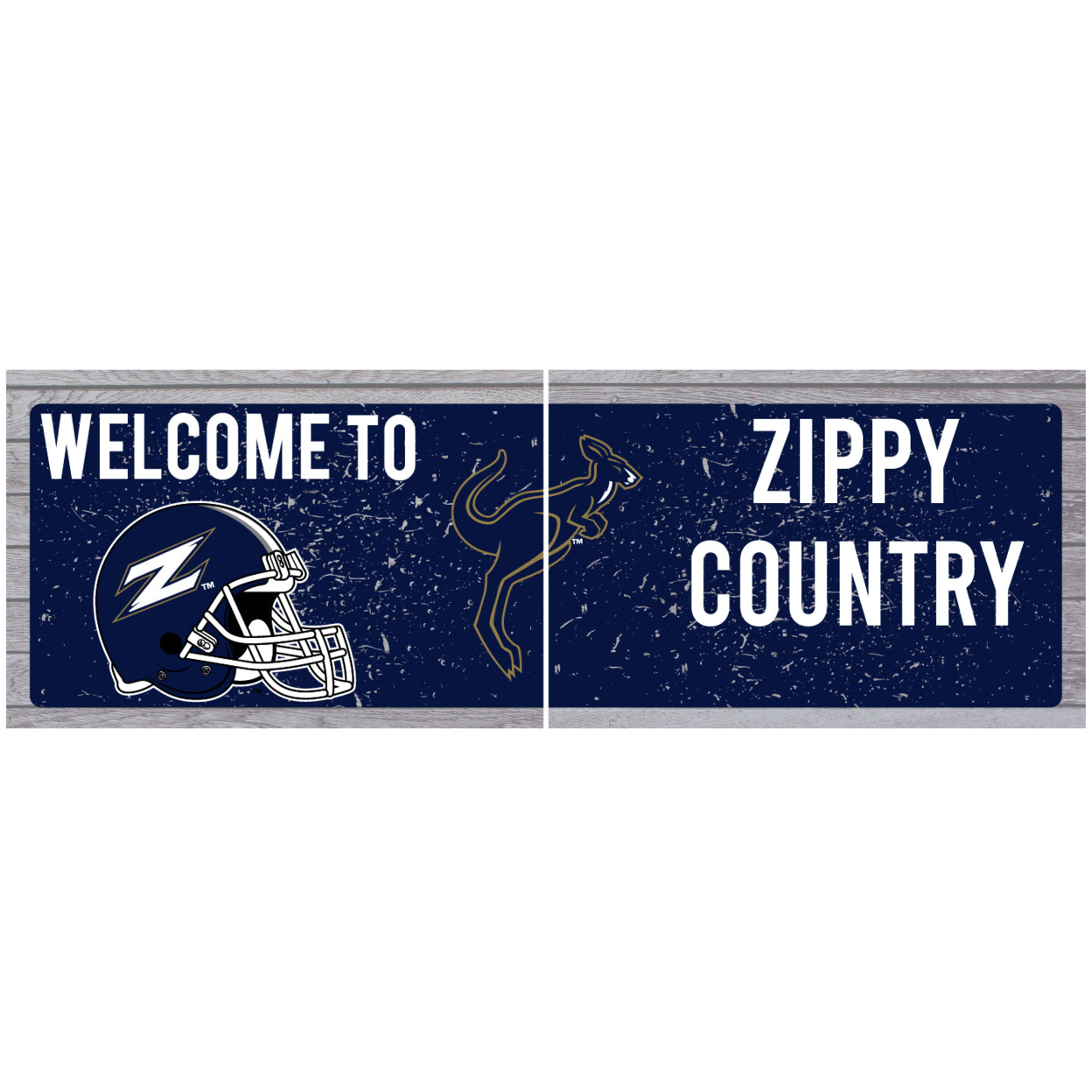 Akron Zips Wood Sign With Frame