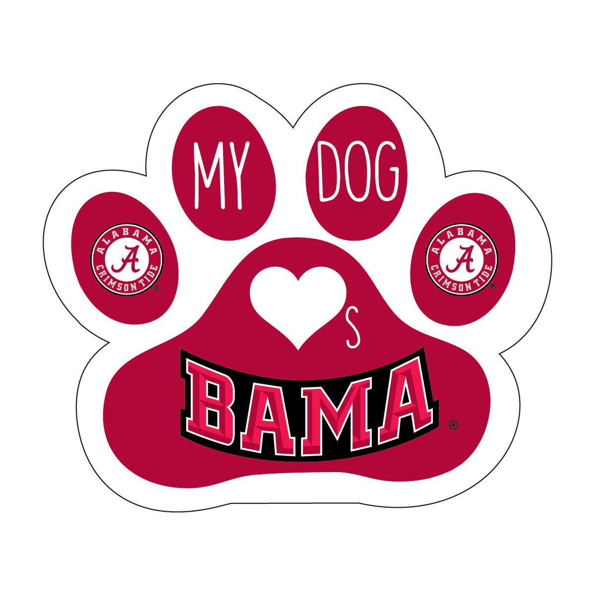 Alabama Crimson Tide Dog Sticker-Alabama Dog Peel And Stick Decal