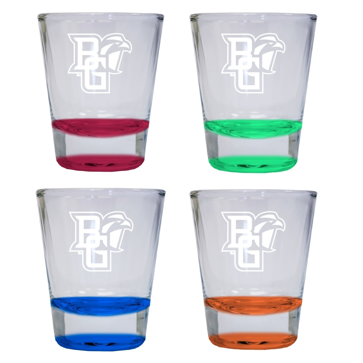 4-Pack Bowling Green Falcons Etched Round Shot Glass 2 Oz
