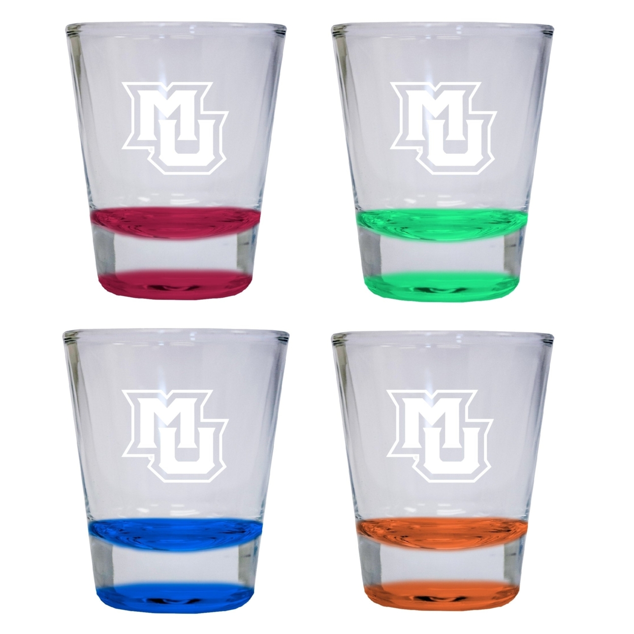 4-Pack Marquette Golden Eagles Etched Round Shot Glass 2 Oz