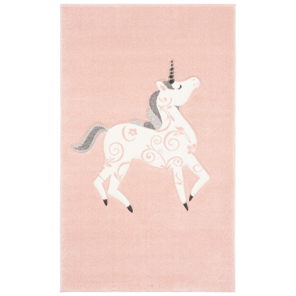 SAFAVIEH Carousel Kids Collection CRK163P Pink/Ivory Rug - 4' Square