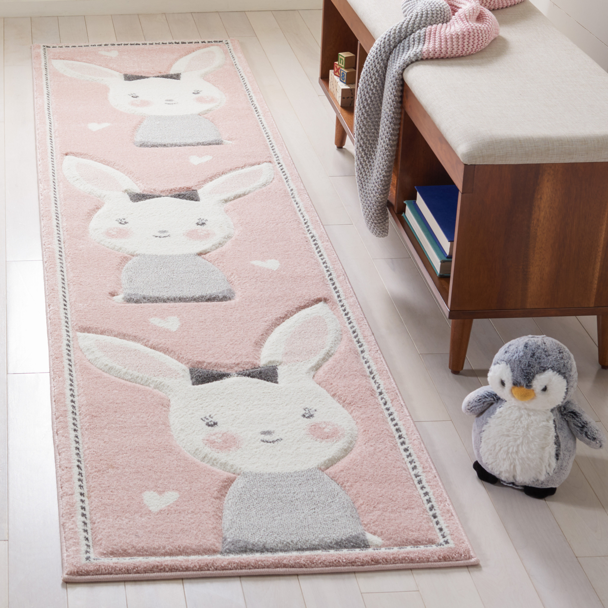 SAFAVIEH Carousel Kids Collection CRK166P Pink/Ivory Rug - 6' 7 X 9'