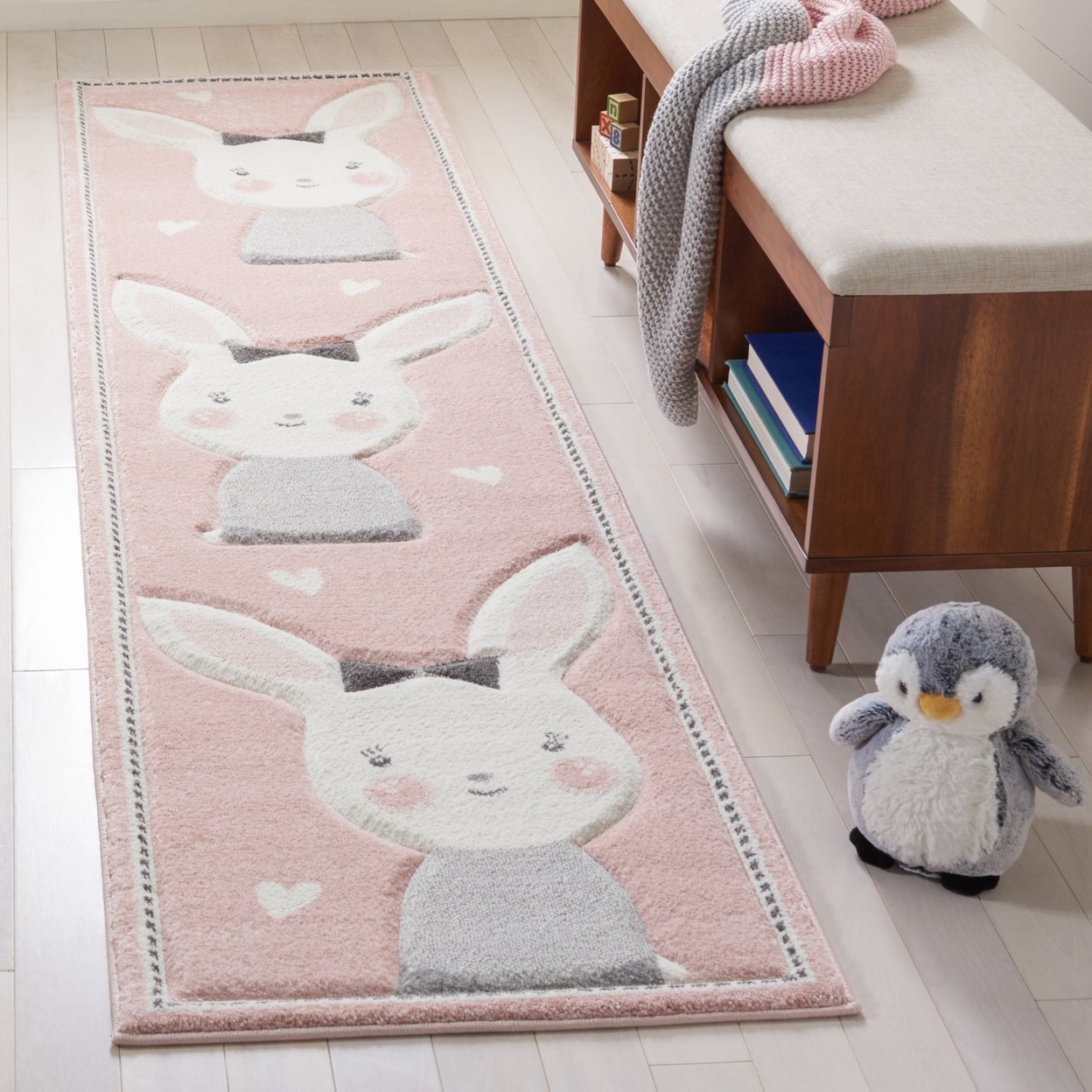 SAFAVIEH Carousel Kids Collection CRK166P Pink/Ivory Rug - 3'-3 X 5'-3
