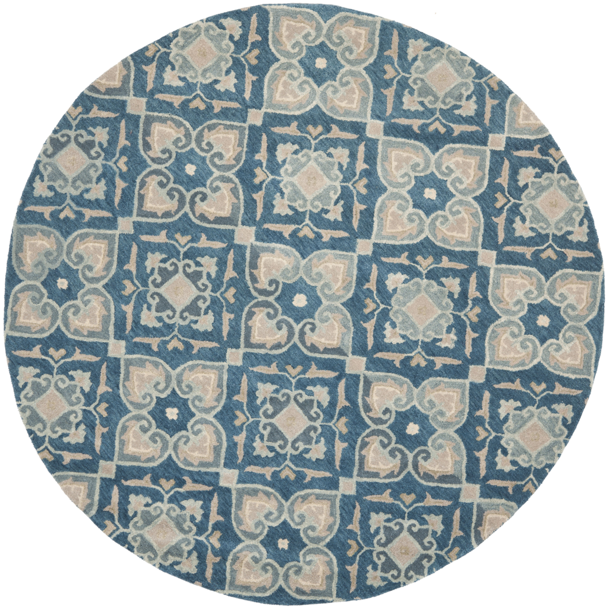SAFAVIEH Wyndham WYD614A Handmade Blue / Grey Rug - 7' Round