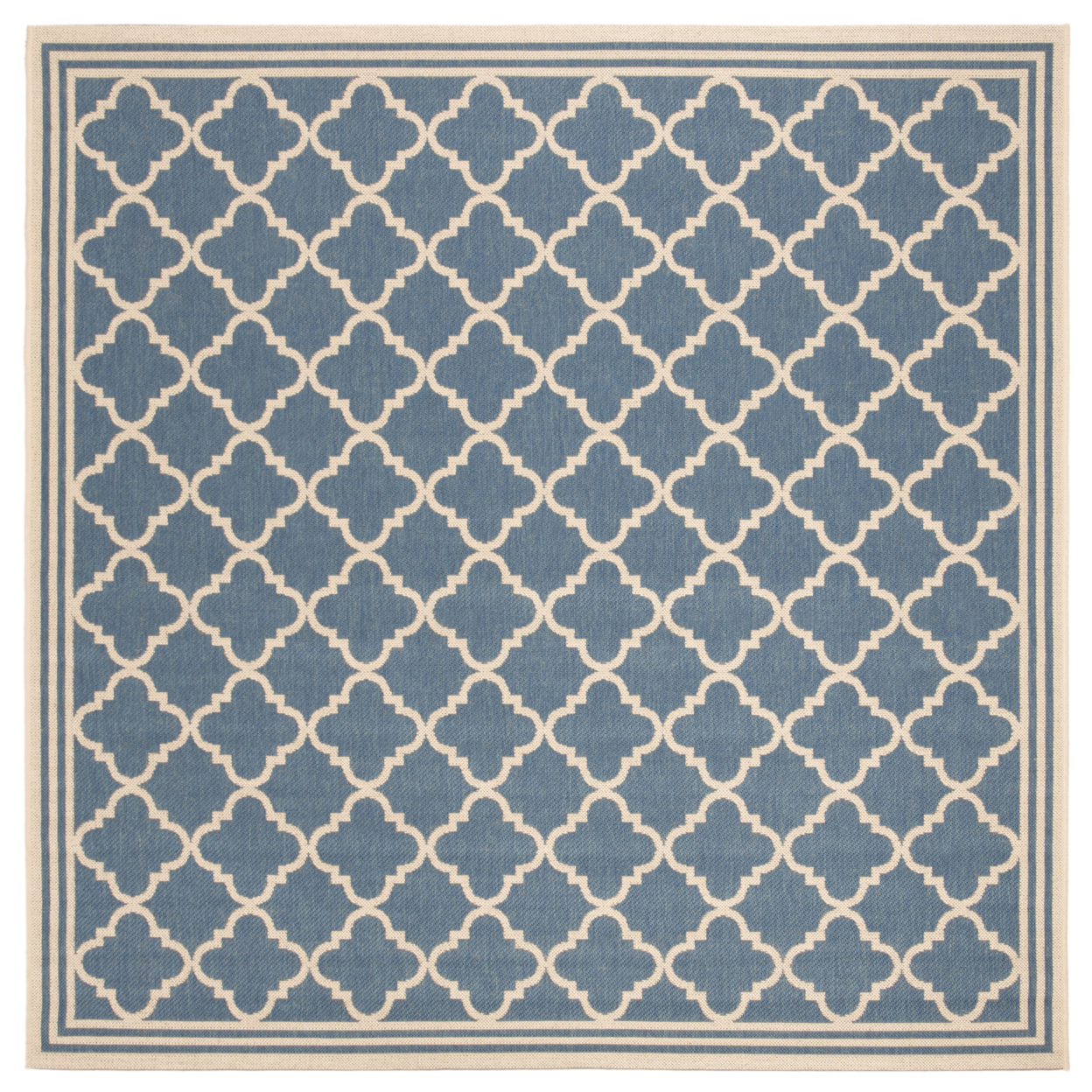 SAFAVIEH Indoor Outdoor BHS121M Beach House Blue / Creme Rug - 6' 7 Square