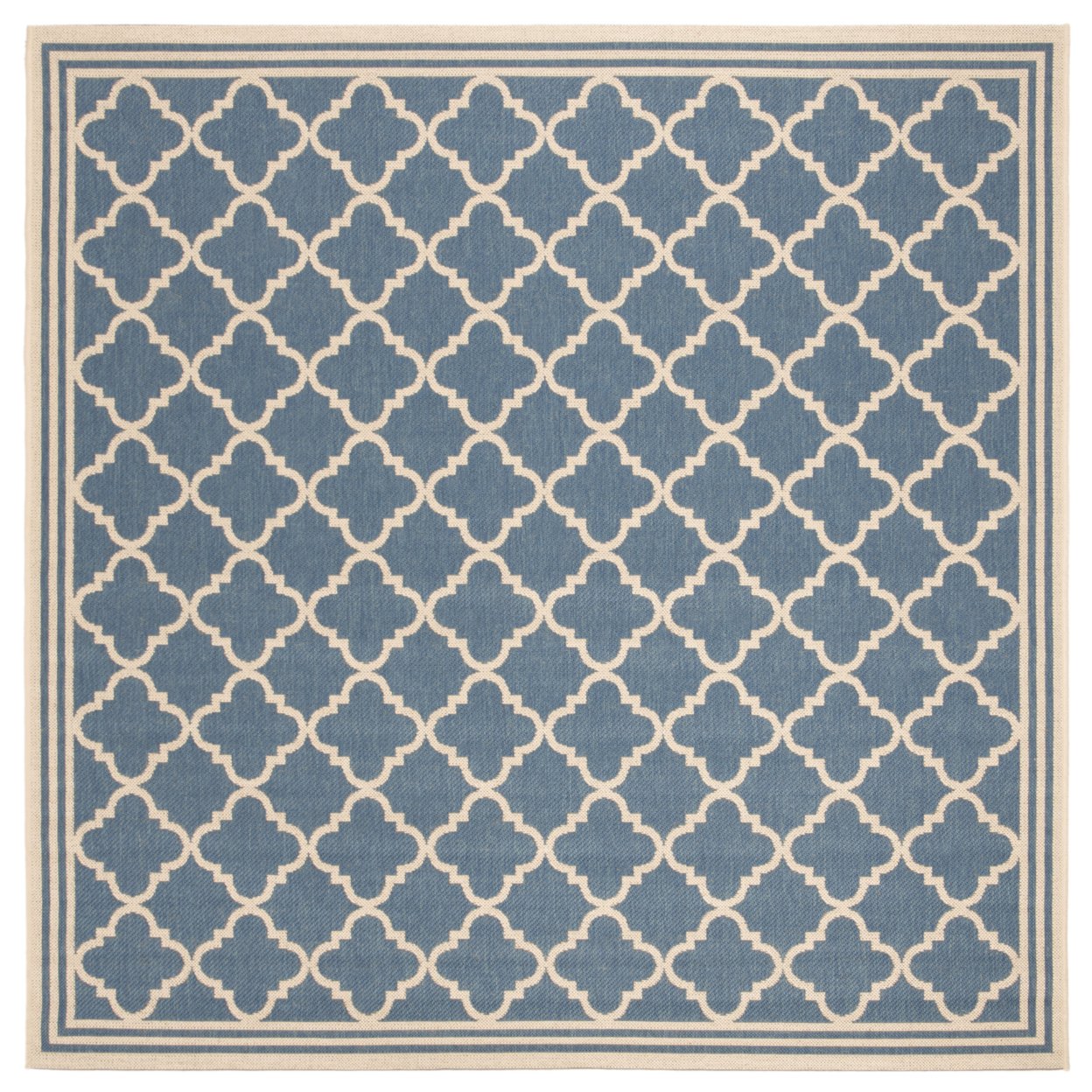 SAFAVIEH Indoor Outdoor BHS121M Beach House Blue / Creme Rug - 4' Square