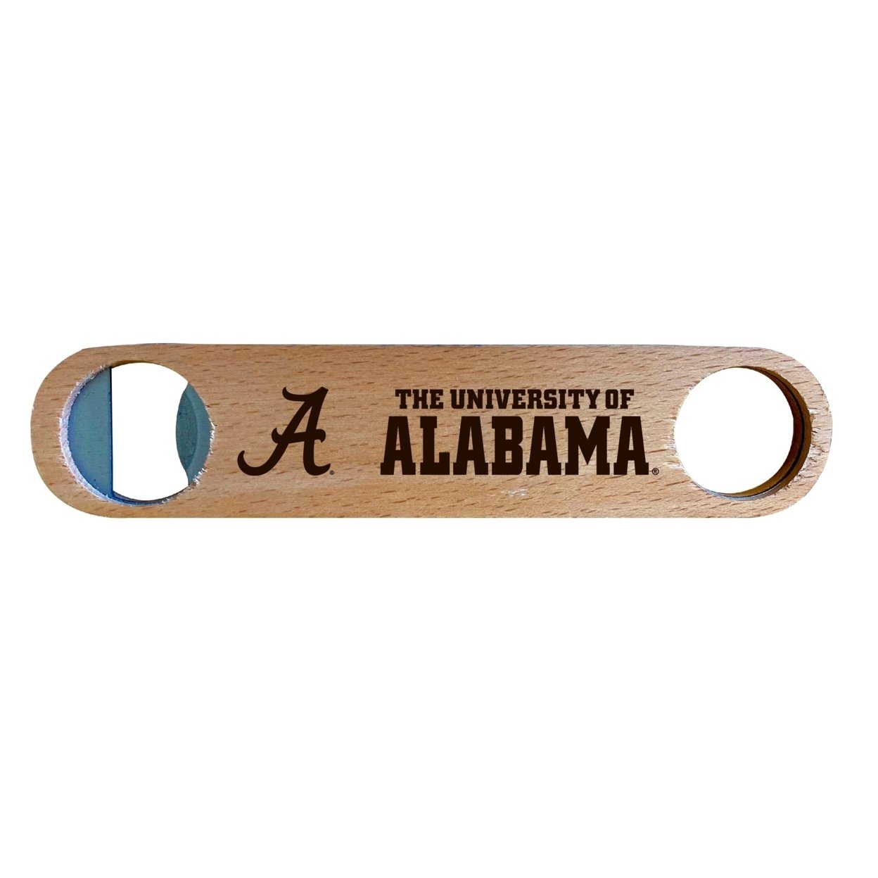 Alabama Crimson Tide Laser Etched Wooden Bottle Opener College Logo Design