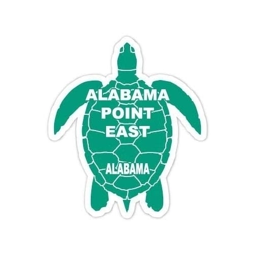 Alabama Point East Alabama Souvenir 4 Inch Green Turtle Shape Decal Sticker