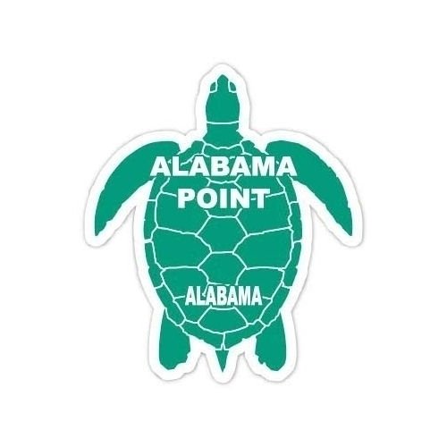 Alabama Point Alabama Souvenir 4 Inch Green Turtle Shape Decal Sticker