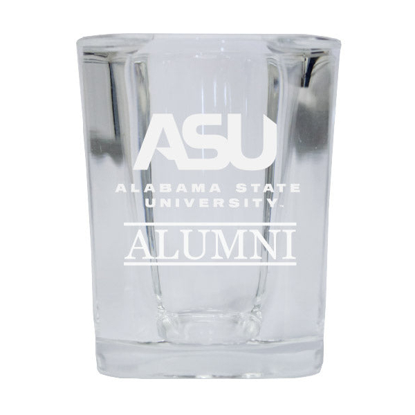 Alabama State University Alumni Etched Square Shot Glass