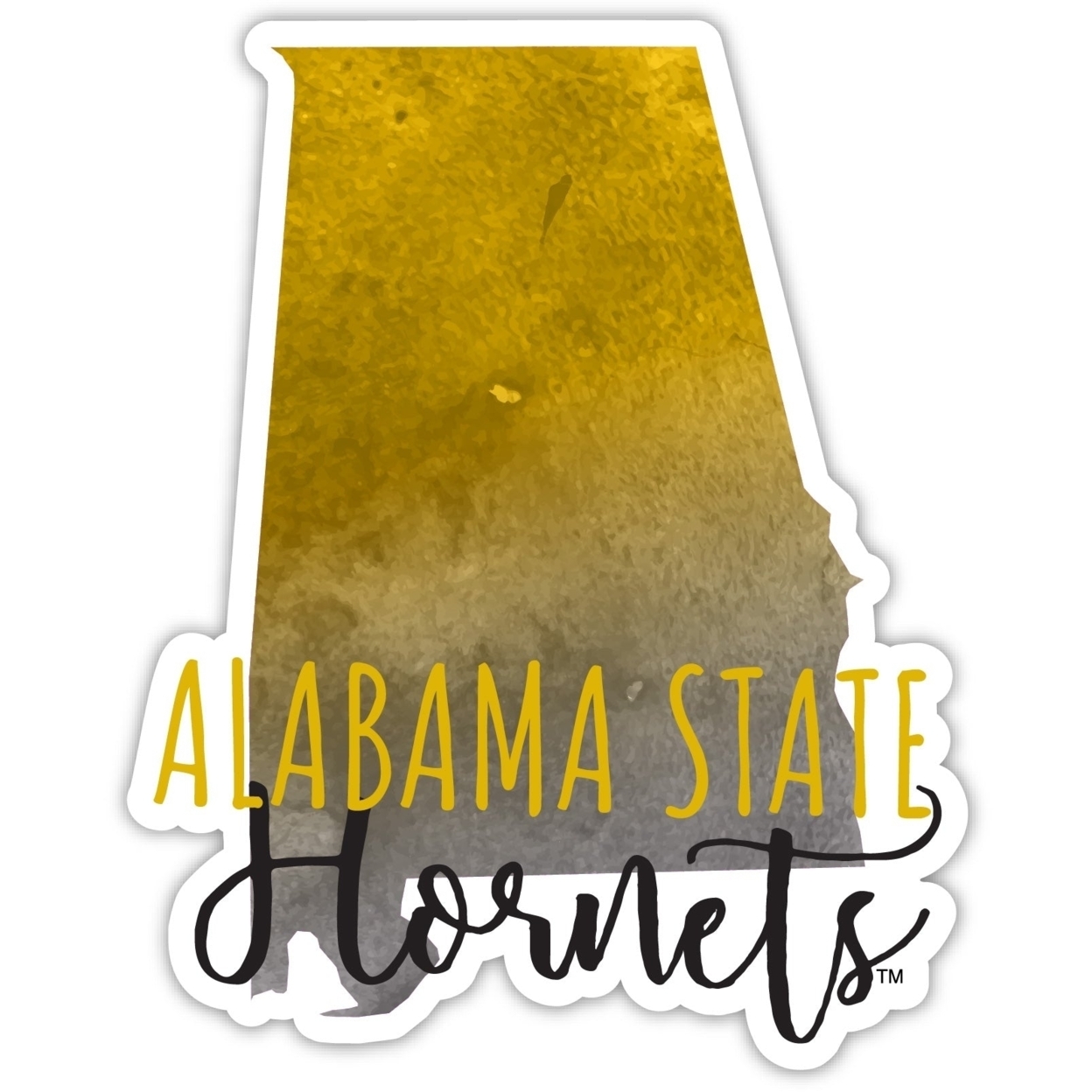 Alabama State University Watercolor State Die Cut Decal 2-Inch