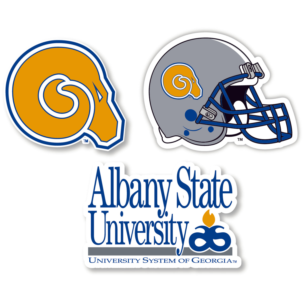 Albany State University Vinyl Decal Sticker 3 Pack 4-Inch Each