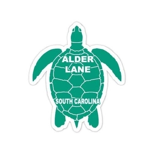Alder Lane South Carolina Souvenir 4 Inch Green Turtle Shape Decal Sticker