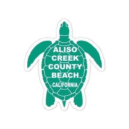 Aliso Creek County Beach California Souvenir 4 Inch Green Turtle Shape Decal Sticker
