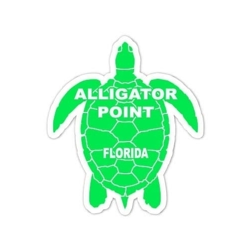Alligator Point Florida Souvenir 4 Inch Green Turtle Shape Decal Sticker