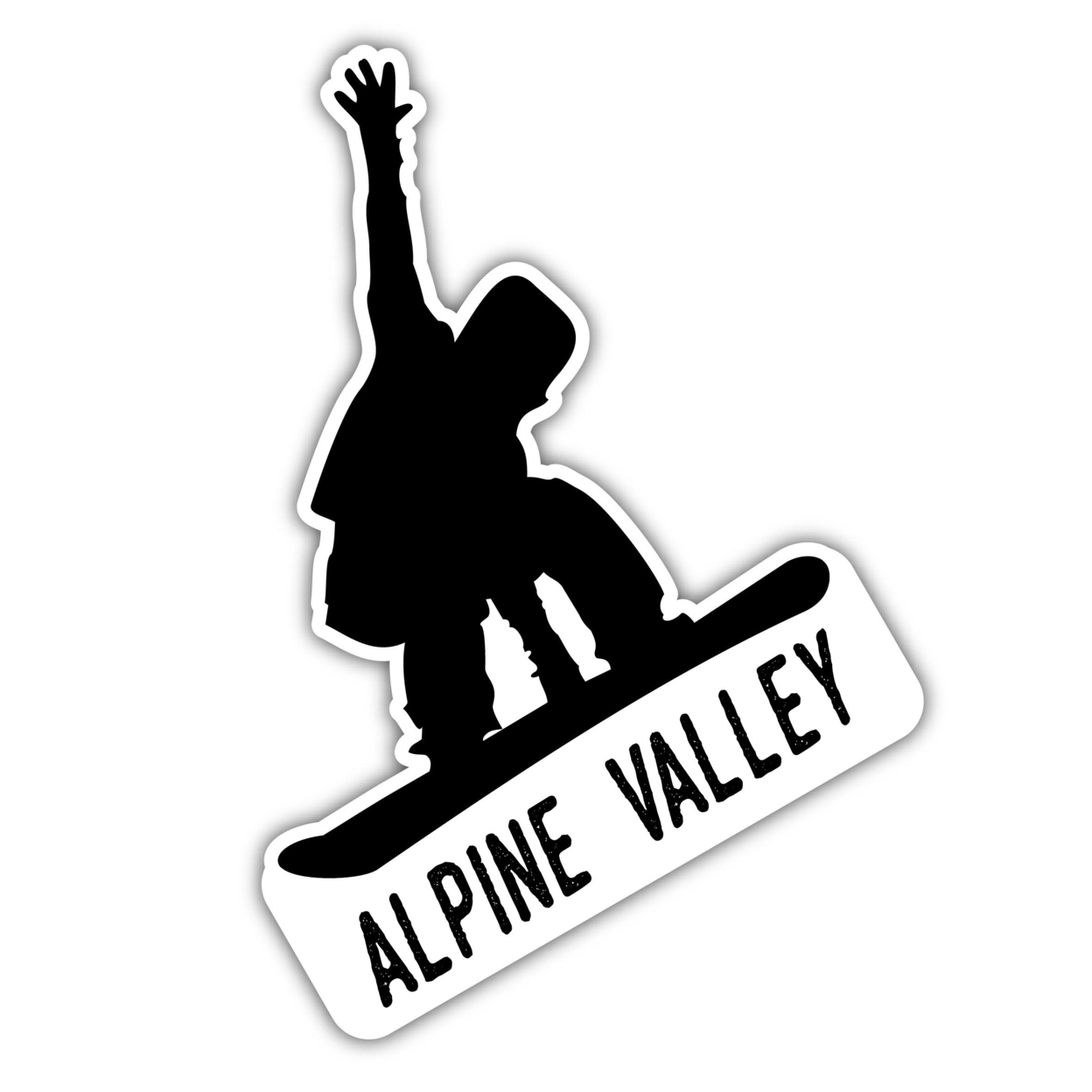 Alpine Valley Ohio Ski Adventures Souvenir 4 Inch Vinyl Decal Sticker Board Design